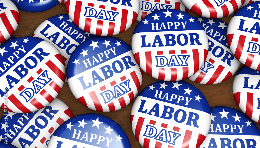 Fototapeta premium Happy Labor Day USA Badges