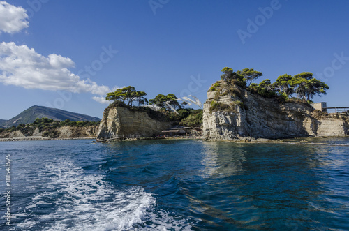 beach between mountainous promontories zakynthos © MAEKFOTO