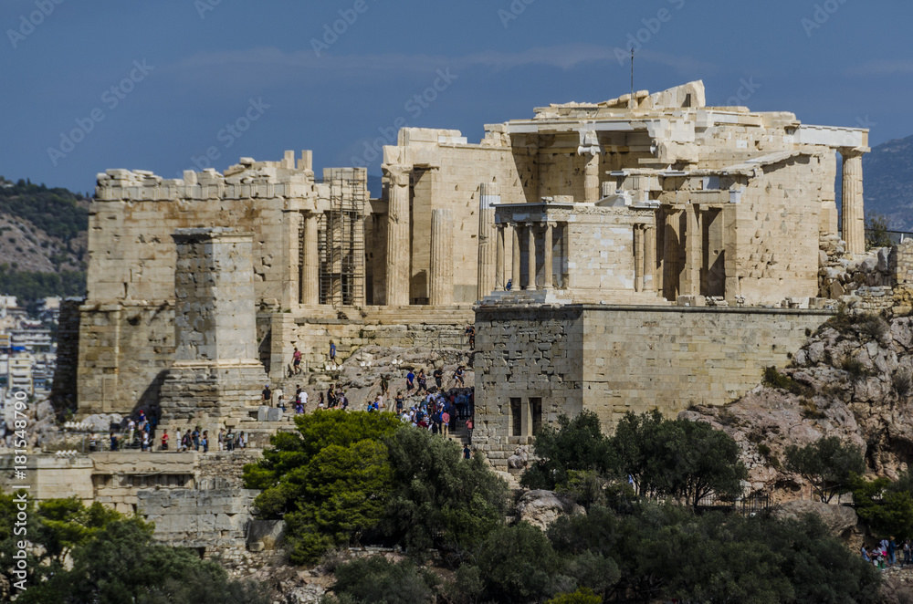 View of the entrance to the Acropolis of Athens