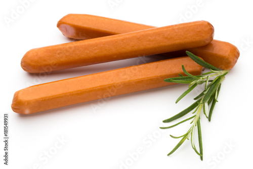 Fresh sausage isolated over white background.