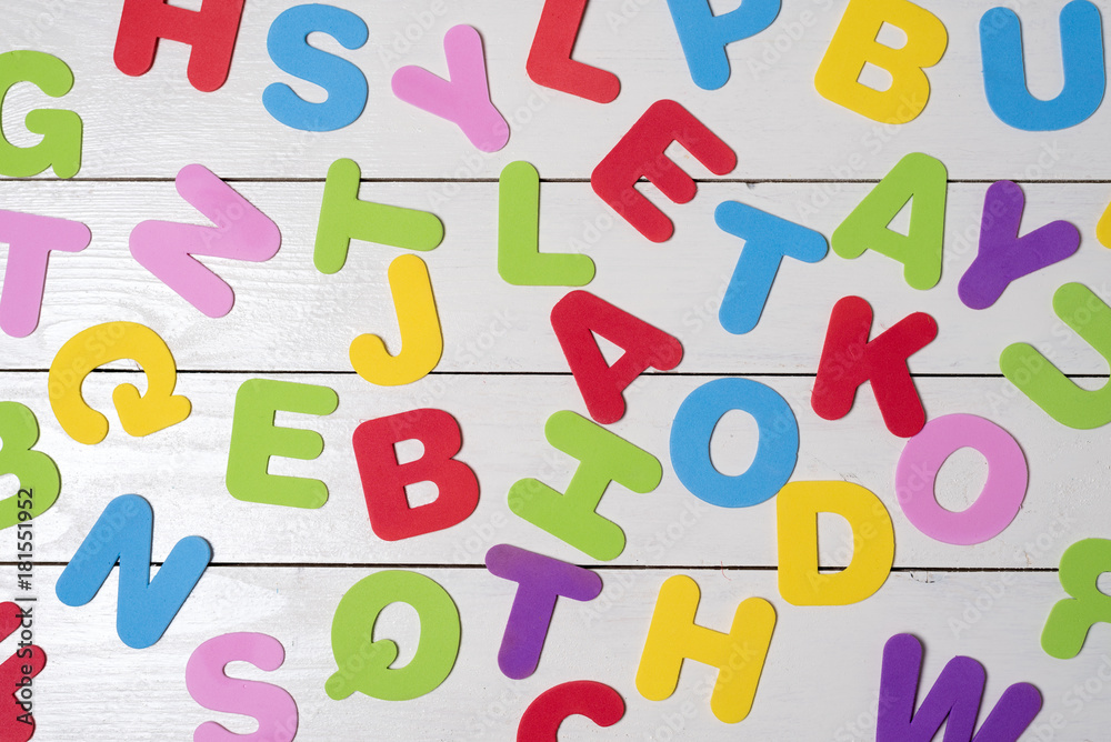 Fototapeta premium Many random coloured letters