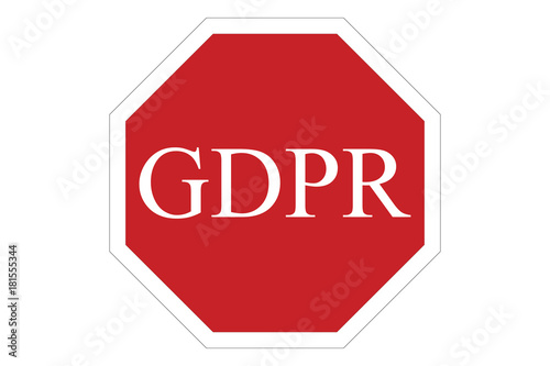 General Data Protection Regulation (GDPR) in red stop sign 