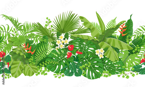 Tropical Plants Seamless Border