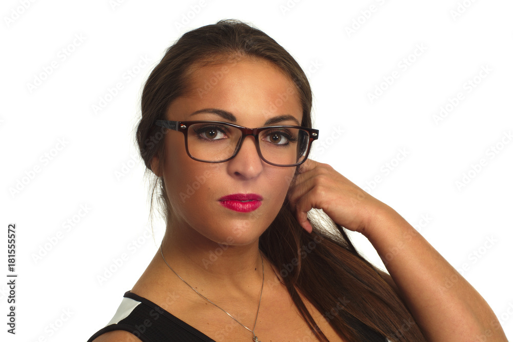 women eyeglasses makeup twenty years old businesswoman portrait in studio women eyeglasses makeup twenty years old businesswoman portrait in studio