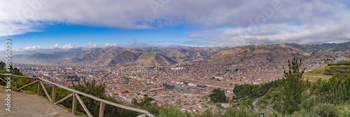 A Panorama of Cusco, Peru from high on the ridge