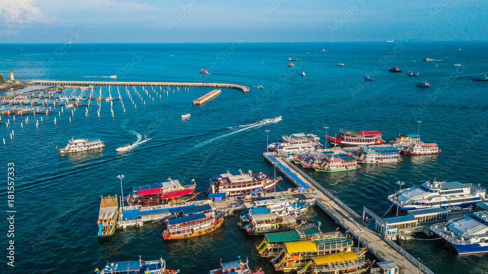 Aerial view of  Tour port in Pattaya , Thailand