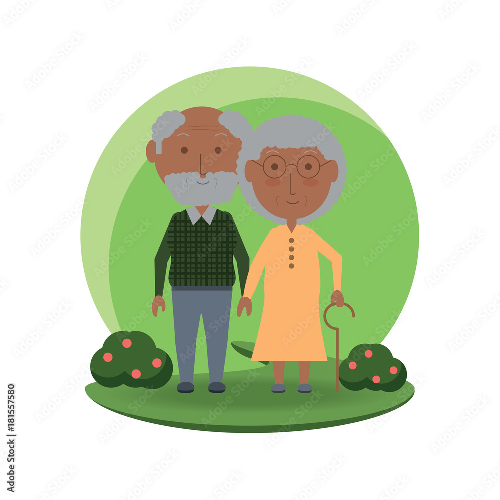 Fototapeta premium cartoon eldery couple icon over white background colorful design vector illustration