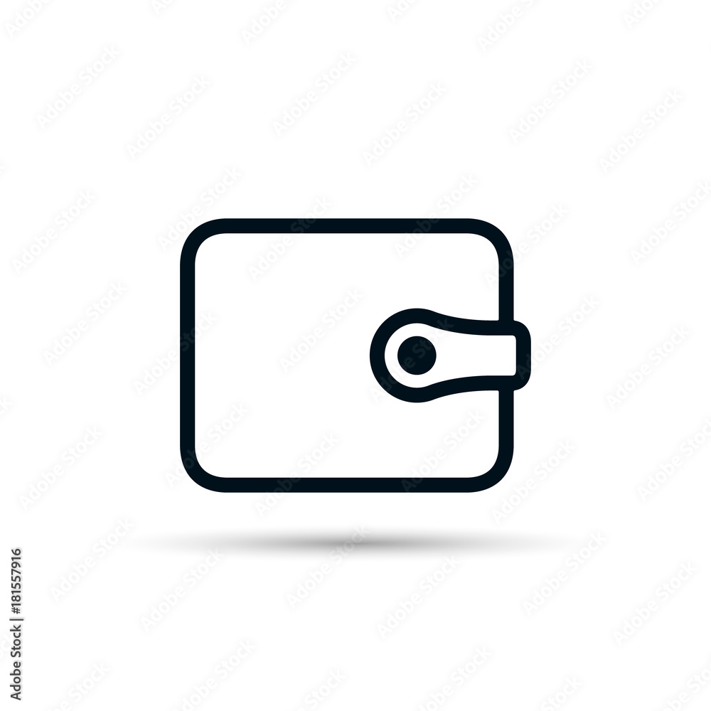 Wallet outline icon, flat line symbol isolated on white background. Vector Wallet outline icon, flat line symbol isolated on white background. Vector
