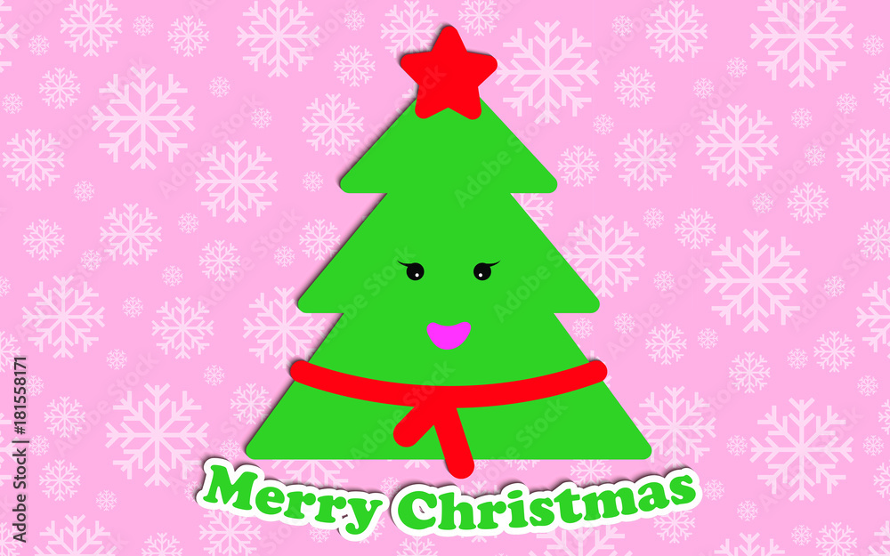 Merry Christmas. Holiday greeting card. Vector illustration. 