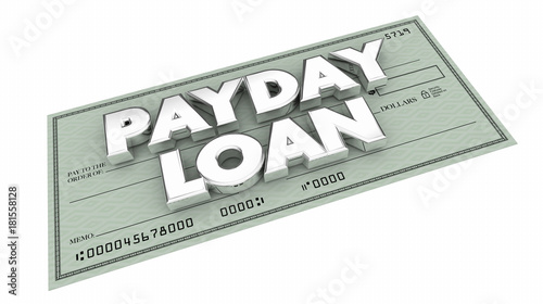 Φωτογραφία Payday Loan Check Words Borrow Money Early 3d Illustration