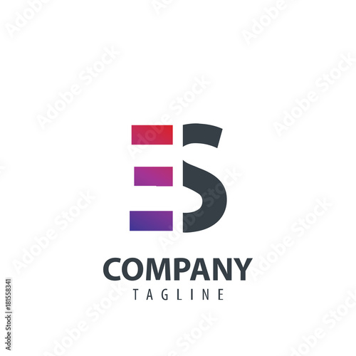 Initial Letter ES Design Logo