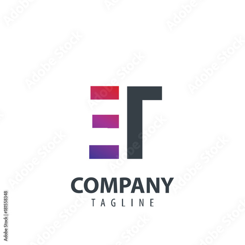 Initial Letter ET Design Logo