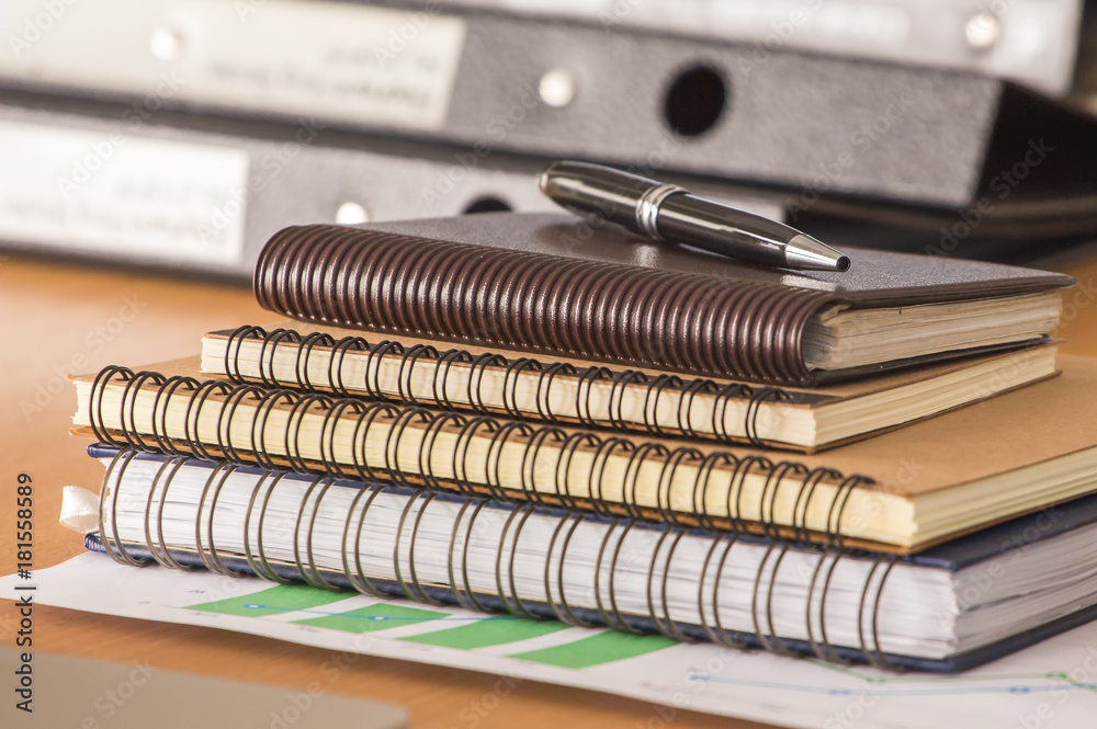 Closeup Notebook on wooden table Closeup Notebook on wooden table