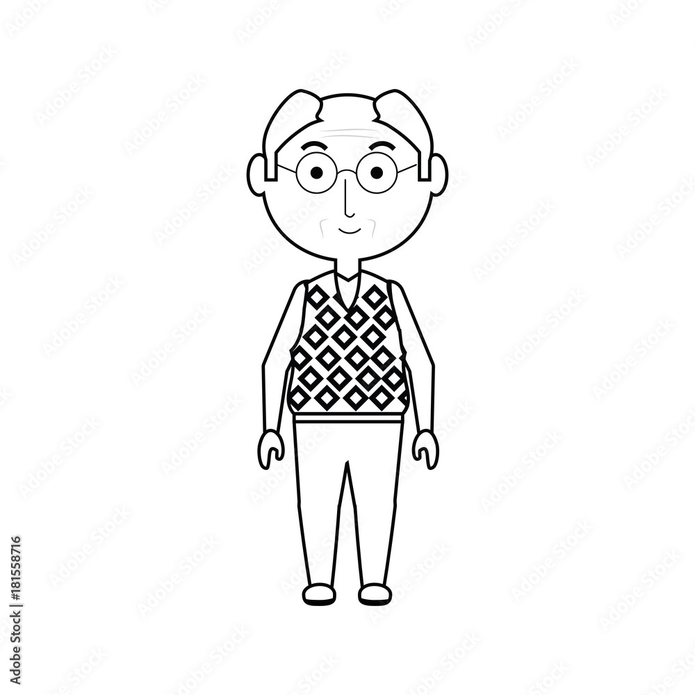 cartoon elderly man with glasses icon over white background vector illustration cartoon elderly man with glasses icon over white background vector illustration