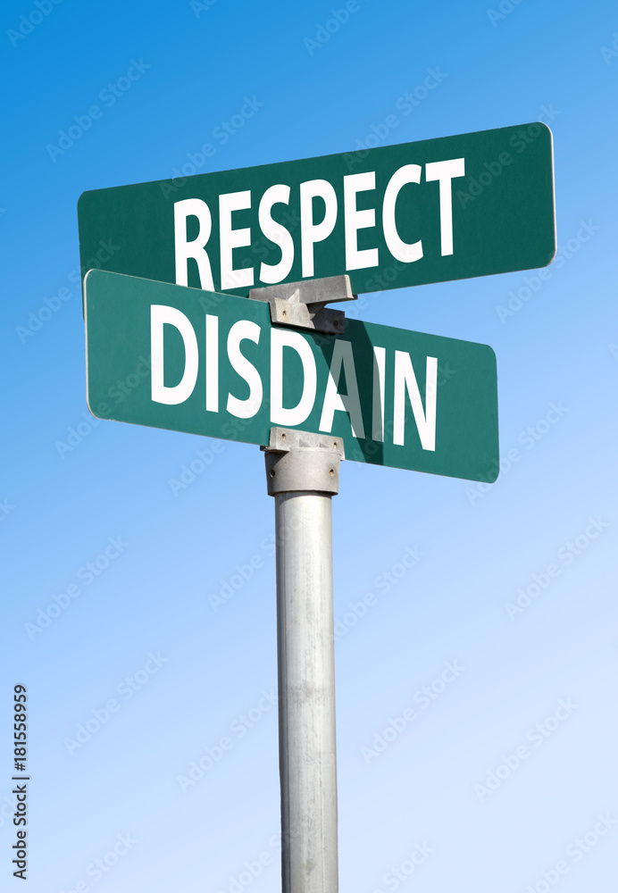 Resoect Sign respect and disdain sign Stock Photo | Adobe Stock