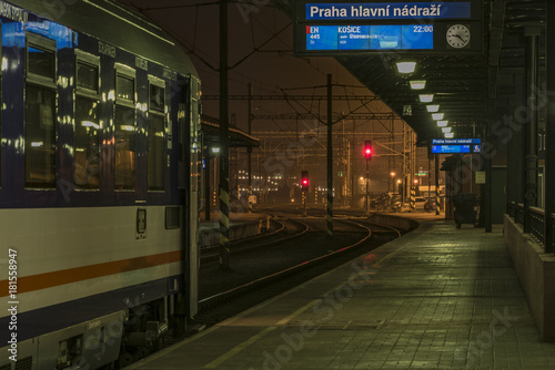 Coach of night train to Slovakia and Poland