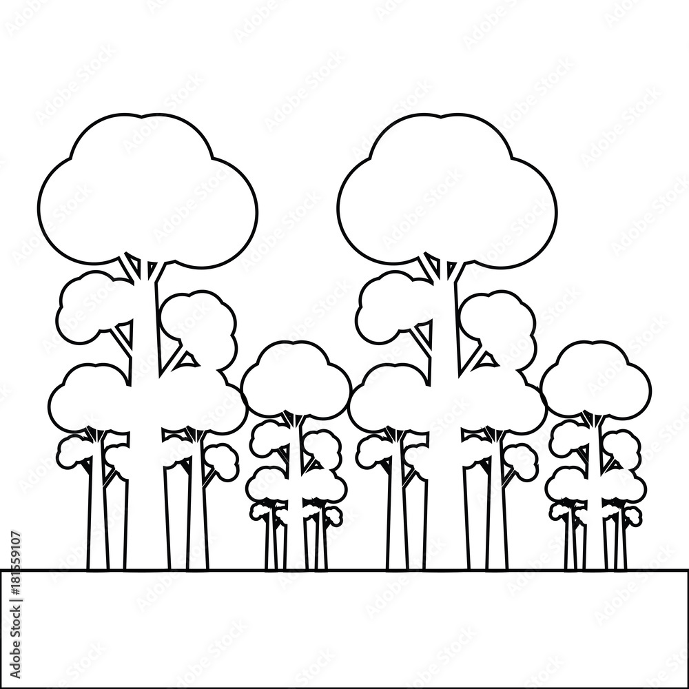 silhouette of forest icon over white background vecotr illustration