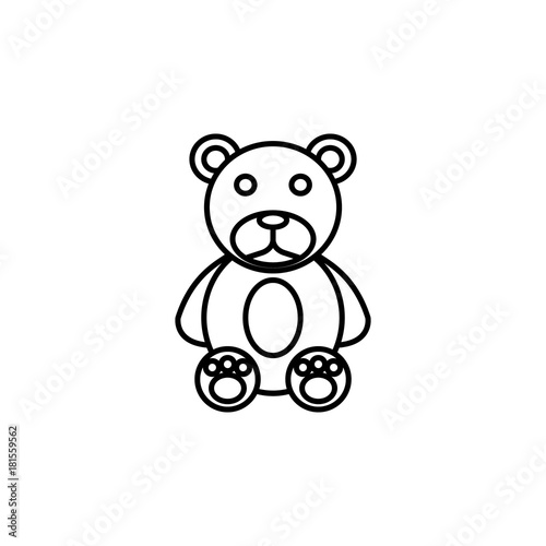 Cute teddy bear icon