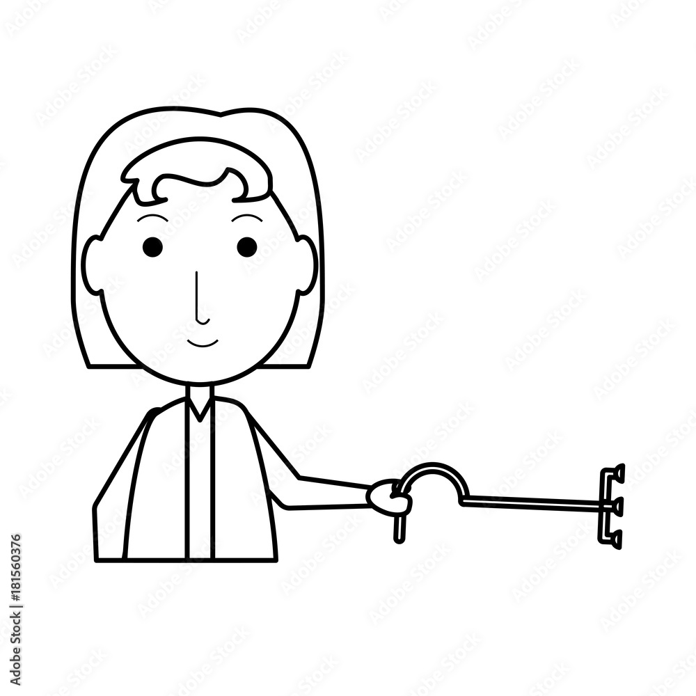 cartoon elderly woman with a walking stick icon over white background vector illustration cartoon elderly woman with a walking stick icon over white background vector illustration