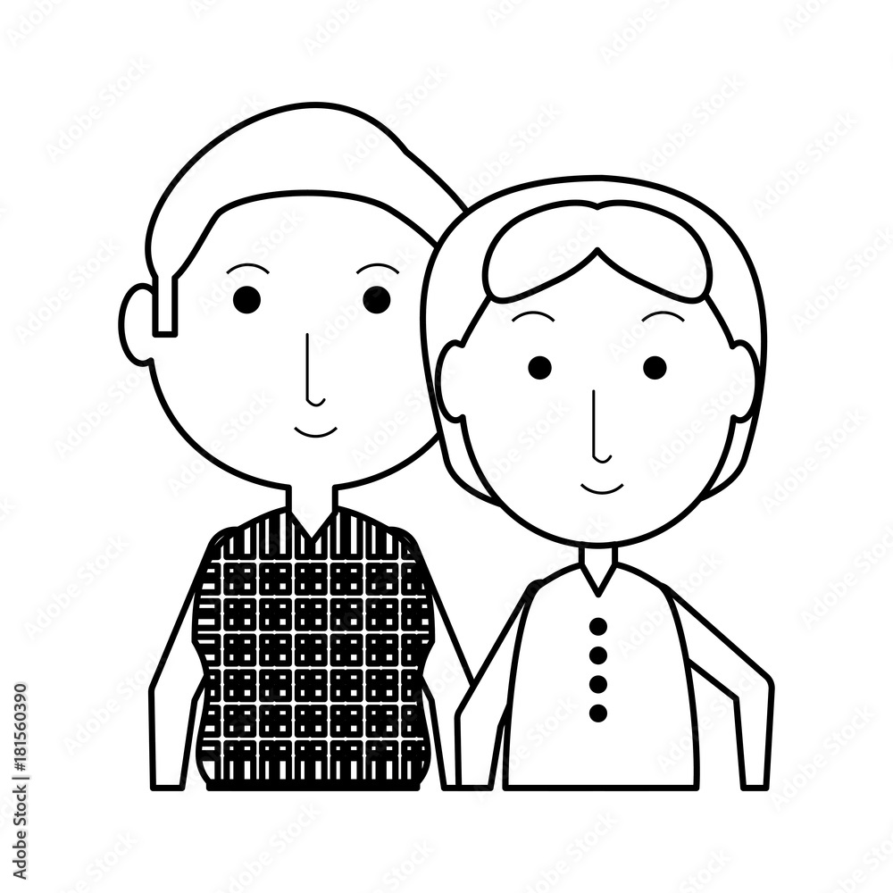 cartoon eldery couple icon over white background vector illustration cartoon eldery couple icon over white background vector illustration