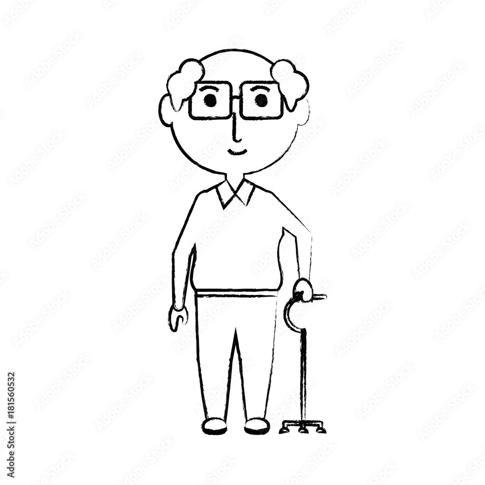 cartoon elderly man icon over white background vector illustration cartoon elderly man icon over white background vector illustration