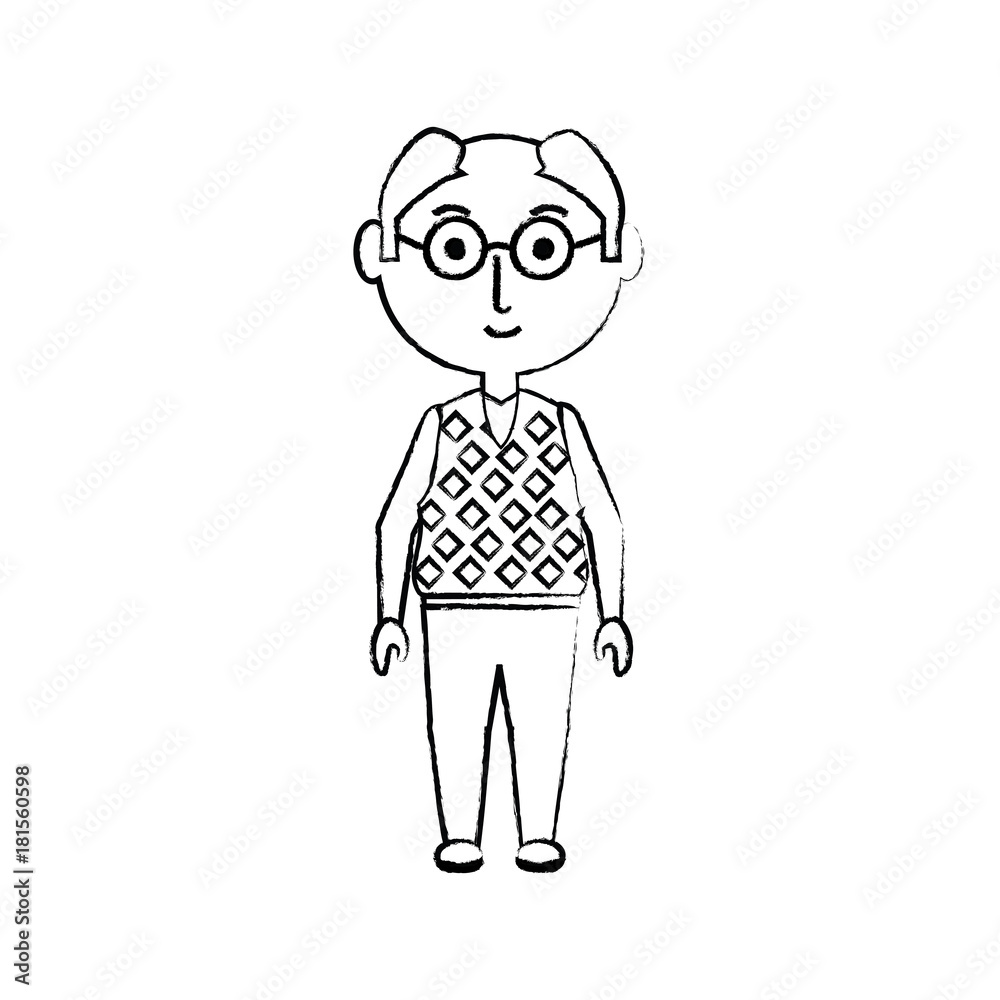 cartoon elderly man icon over white background vector illustration cartoon elderly man icon over white background vector illustration