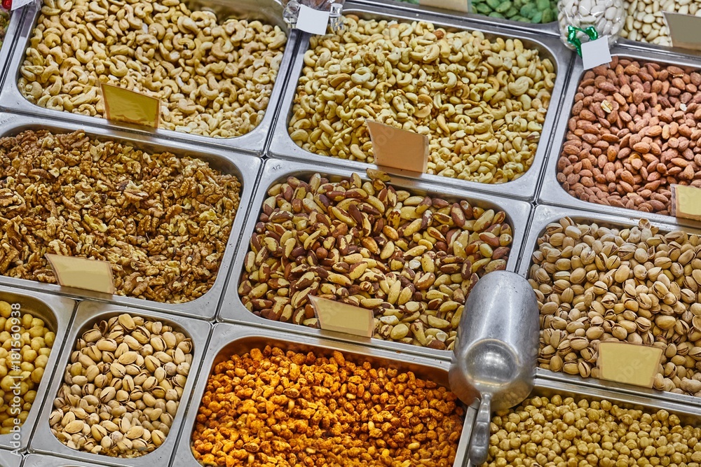 Nuts and seeds in a shop Nuts and seeds in a shop