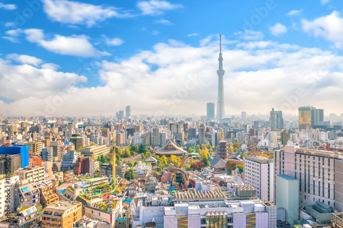 Photography Panorama shot of Tokyo city skyline