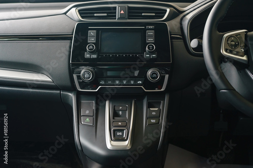 Modern car dashboard. Screen multimedia system. © navintar