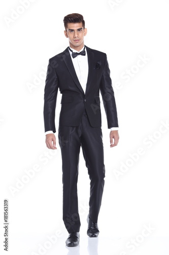 Figure, Business Man Stand in dark Blue Black Suit © Jade