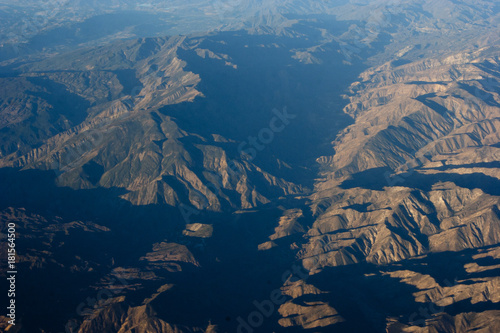 Flying over mountains