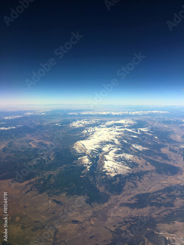 Flying over the Rocky Mountains