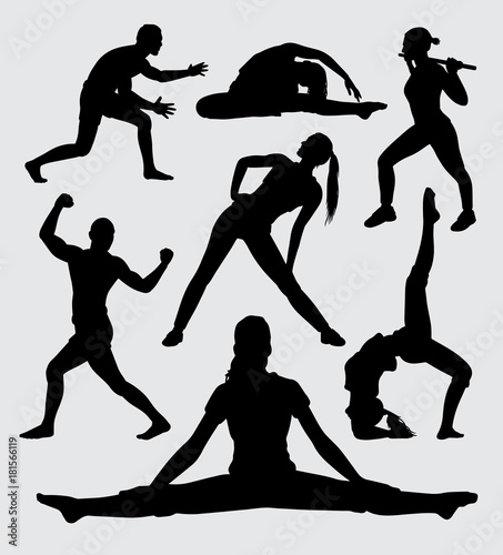 Sport male and female silhouette. Good use for symbol, logo, web icon, mascot, sticker, sign, or any design you want.
