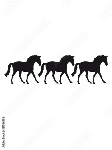 viele 3 reihe muster design silhouette schwarz umriss pferd pony reiten schnell pferdchen klein spaß schnell comic cartoon reiter schön süß niedlich