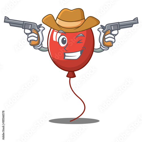Cowboy balloon character cartoon style