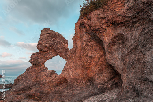 Australia Rock closeup at Narooma  NSW  Australia at sunset