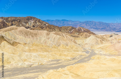 Zabriskie Point - View to the colorful ridges and sand formation at Death Valley National Park, California, USA
