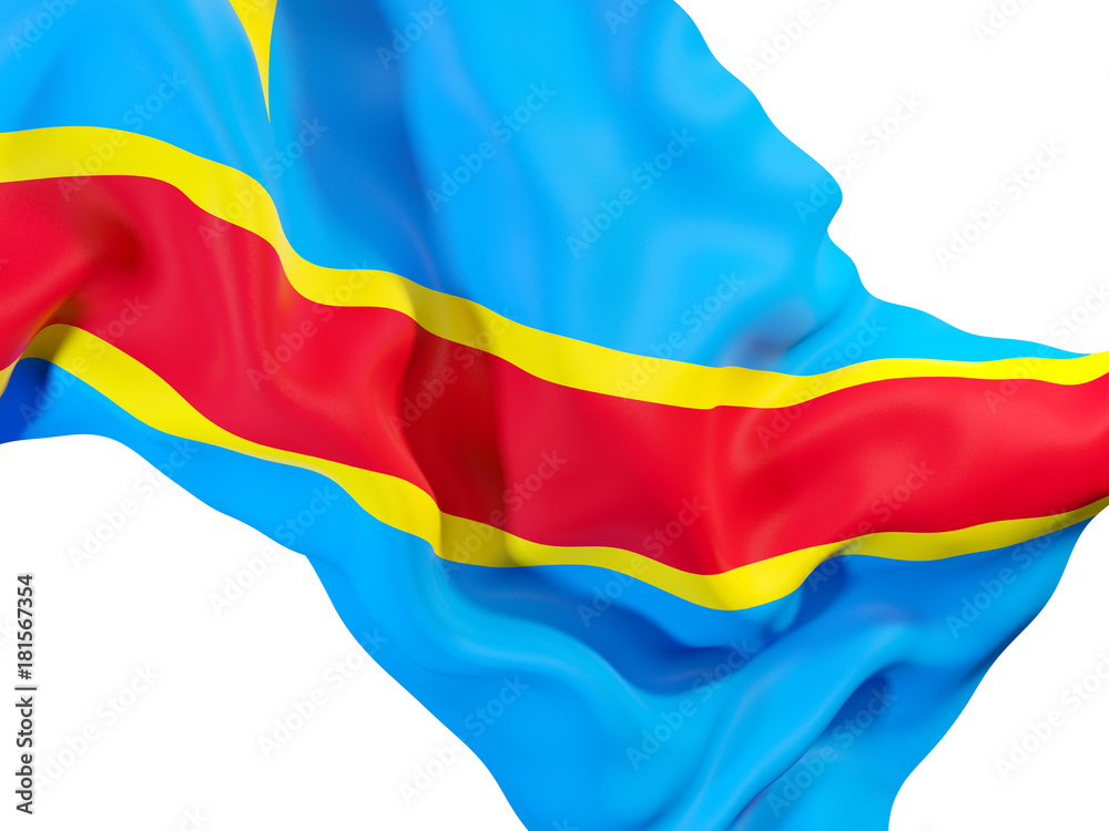 Waving flag of democratic republic of the congo Waving flag of democratic republic of the congo