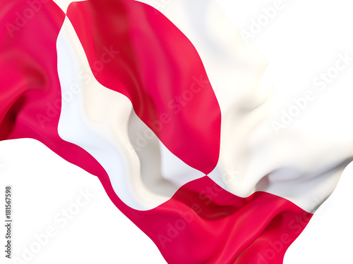 Waving flag of greenland