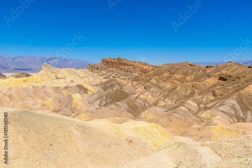 Zabriskie Point - View to the colorful ridges and sand formation at Death Valley National Park  California  USA