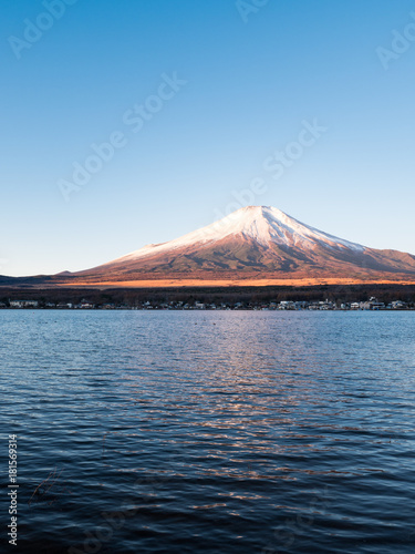 Mt. Fuji over Lake Yamanaka in the Morning