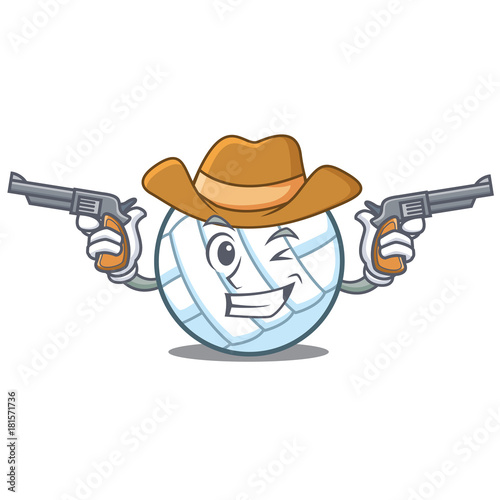 Cowboy volley ball character cartoon