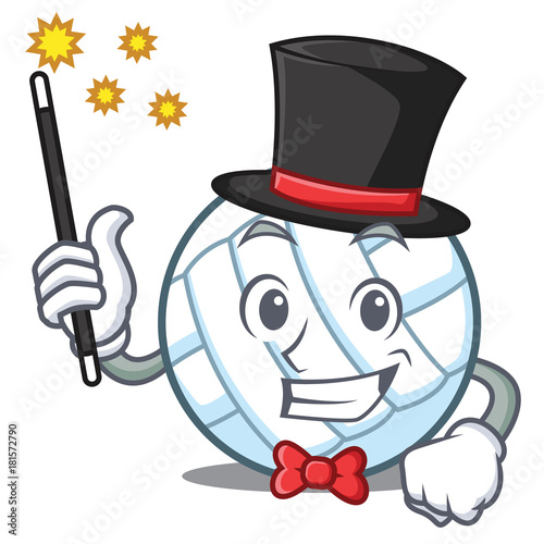 Magician volley ball character cartoon