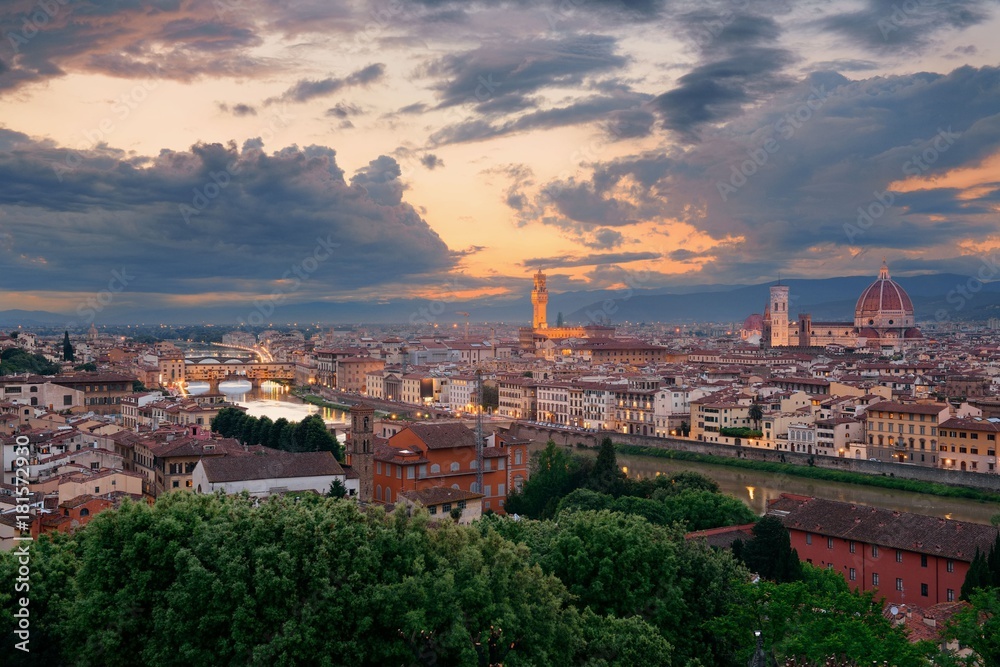 Florence sunset skyline