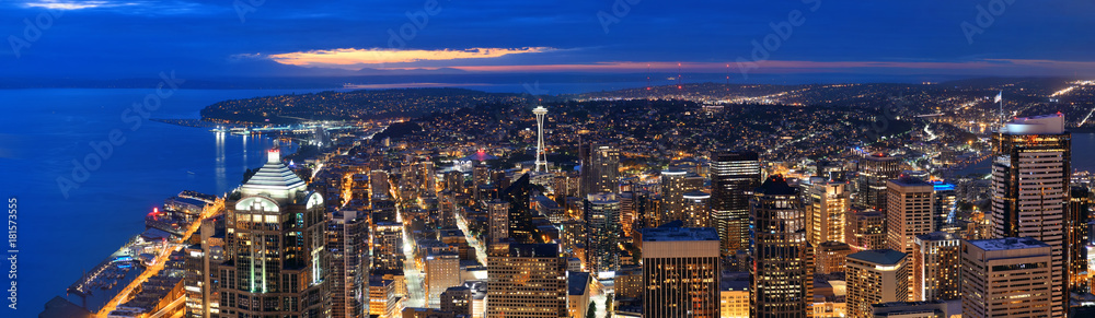 Seattle rooftop panorama