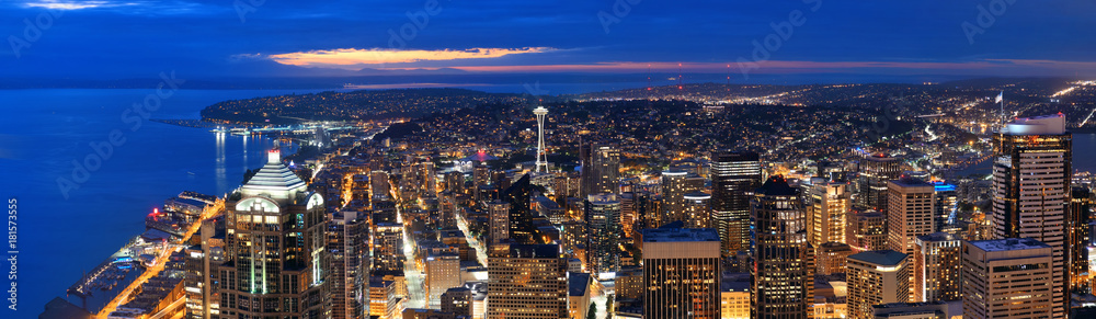 Obraz premium Seattle rooftop panorama