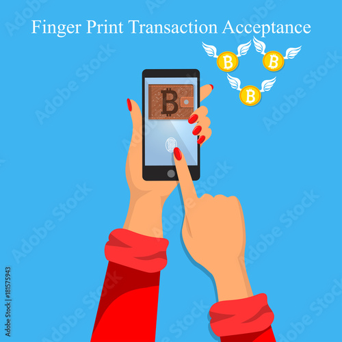 finger print money trasnaction acceptance photo