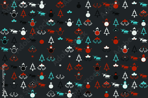 Christmas pattern with beautiful colored elements