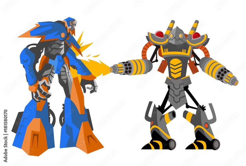 two battle robots two battle robots