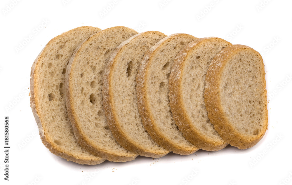 Slices of bread isolated